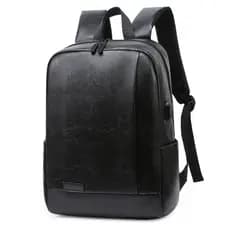 Mochila masculina Feisha, mochila escolar esportiva e moderna para jovens, mochila simples de couro PU para computador,
