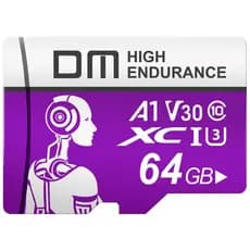 Cartão de memória TF para celular DM 64GB de alta velocidade, cartão Micro 32GB classe 10 para câmera de painel.