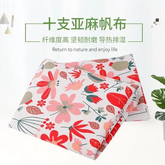 Fornecimento do fabricante de dez peças de lona de linho em rosa, estilo fresco e simples, disponível em estoque para ve