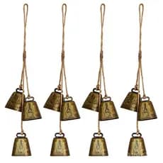 Campainha quadrada vintage muito vendida com corda de cânhamo, decoração criativa para parede de casa, acessório de Nata