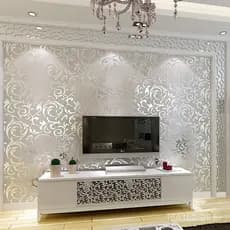 Papel de parede de folha de calathea estilo europeu para quarto, sala de estar, parede de fundo para TV, papel de parede