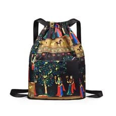 Mochila com cordão de grande capacidade, mochila estilosa para mães, bolsa de lazer ao ar livre dobrável e leve, mochila