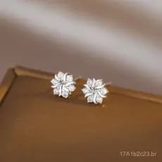 Brincos de floco de neve em prata esterlina S925, novos brincos modernos para mulheres, compactos, elegantes, sofisticad