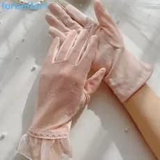 Luvas de renda FORBETTER, malha de seda gelada com função de tela sensível ao toque, finas, antiderrapantes, protetoras