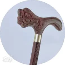 Bastão de Qi, bastão de madeira de asa de frango, bastão para idosos, bastão esculpido, bastão com cabeça de dragão, de