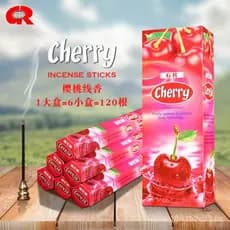 Incenso Indiano GR Cherry, Caixa Grande, Incenso Artesanal Original Indiano Importado para Aromatização de Ambientes 836