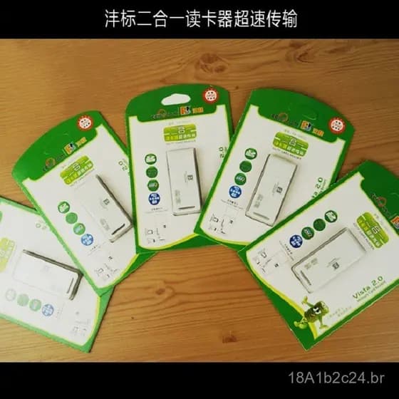 Leitor de cartões 2 em 1 Genuine Fengbiao FB360, leitor de cartões micro SD, leitor de cartões TF de alta velocidade, câ