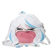Mochila Ita Bag de Pelúcia Furina Genshin Impact Kawaii Transparente 2 em 1  Bolsa e Mochila