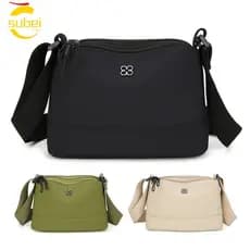 SUBEI Bolsas Crossbody , Estilo Casual , Bolsa De Ombro Feminina Com Vários Bolsos , Sacola De Tecido De Nylon Macio De