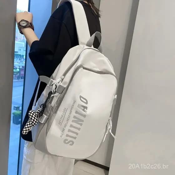 Mochila escolar bicolor para estudantes do ensino médio feminino, mochila simples de estilo japonês para estudantes do e
