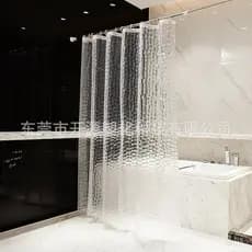 [Mais Vendido] Cortina de Chuveiro em Cubos de Água 3D de Material EVA Transparente, Cortina de Banheiro Espessa, Imperm