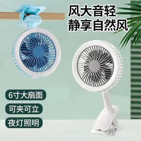 Ventilador de mesa mini USB para carro, casa, acampamento ao ar livre, ventilador recarregável com clipe, ventilador por