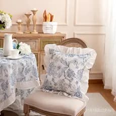 Almofada decorativa bordada com babados em estilo nórdico, almofada de estilo francês para quarto, sala de estar, sofá,