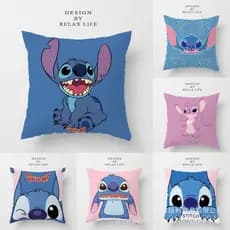 Fronha de almofada do Stitch, popular na Shopee, presente fofo, fronha com estampa de elefante pintada à mão, capa de al