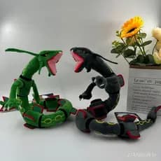 Dragão do céu Rayquaza de tamanho grande (80 cm), dragão verde Rayquaza, dragão preto com moldura, brinquedo de pelúcia