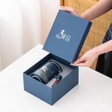 Caneca de cerâmica criativa, xícara de chá para escritório, xícara com separador de chá e água, presente corporativo de