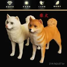 Modelo de animal selvagem realista e muito vendido: estatueta de cão de estimação Shiba Inu japonês, Akita Inu, brinqued