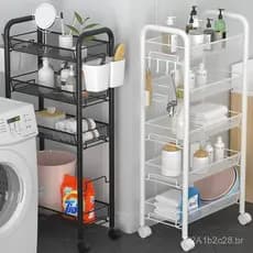 Prateleira de armazenamento para banheiro, prateleira de armazenamento móvel de várias camadas para espaços pequenos, ca