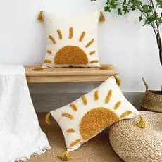 Almofada decorativa boêmia nórdica com tufos, almofada marroquina Sun B&B, almofada para sofá, almofada de cintura, atac