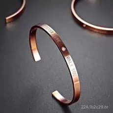 Pulseira popular com diamantes, aço titânio, bracelete aberto em ouro rosa com gravação em inglês, acessório de mão simp