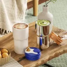 Copo de Café de Aço Inoxidável Luxuoso e Reforçado com Display de Temperatura, Portátil, Resistente a Quedas, Copo Isola
