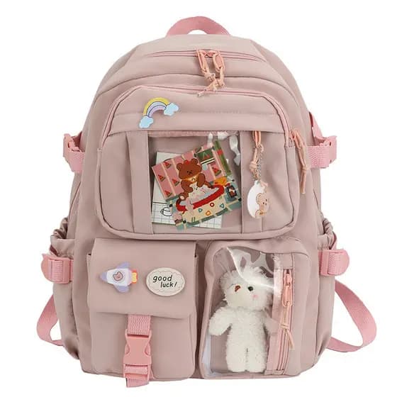 Mochila casual vintage de lona em cor sólida para mulheres, mochila escolar casual para estudantes, mochila para estudan