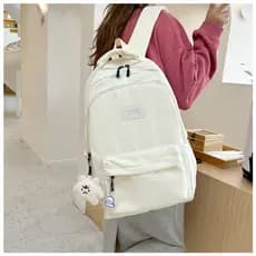 Nova mochila feminina moderna em estilo coreano, estilo campestre, fresca e simples, mochila de cor sólida para estudant