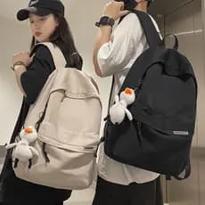 Mochila de viagem masculina simples e de grande capacidade, mochila casual feminina de estilo japonês para estudantes do