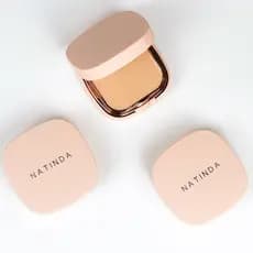 NATINDA Silky Cover Pact 12g Acabamento Suave Correção De Tom De Pele Pó Compacto 2 Tons