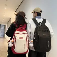 Mochila para laptop em tecido Oxford para estudantes universitários, elegante e simples, versátil, resistente à água, mo