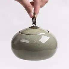 Recipiente para chá Goyao, pequena caixa de cerâmica para embalagem de chá, pote de armazenamento selado, design dividid