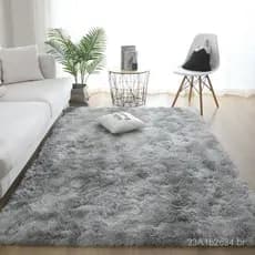 Tapete de pelo longo com efeito tie-dye em estilo nórdico para sala de estar, tapete para mesa de centro, tapete de cabe