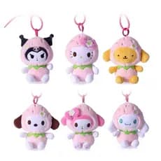 Sanrio dos desenhos animados chaveiro de pelúcia morango transformação estilo criativo Super bonito saco decoração pinge