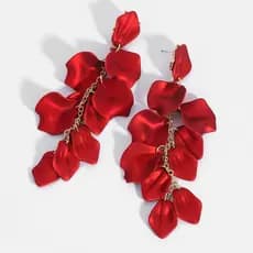 Moda Red Rose Flor Pétala Brincos Fresco Longo Resina Amarela Pingente Para As Mulheres Jóias PD315