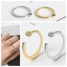 Anel Fedsolife ajustável banhado a ouro titânio aço versão coreana nicho luz luxo anel aberto feminino estilo legal ins