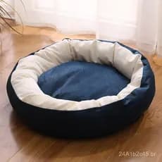 Cama redonda de tecido para gatos, casinha para gatos, quente para todas as estações, resistente à sujeira, lavável, sup