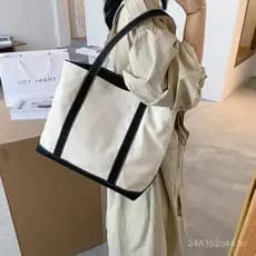Bolsa feminina simples de grande capacidade, nova coleção 2024, estilo coreano, moderna e elegante, bolsa de ombro de lo