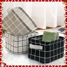 Cesta De Armazenamento Dobrável Caixa De Mesa Papelaria Tecido