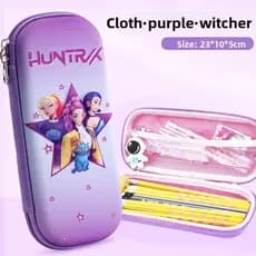 Caixa De Lápis Demon Hunters K-Pop Estojo Huntrix Pen Box 3D Bag Impresso