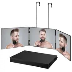 Espelho de maquiagem LED pequeno com luz, espelho de bolso portátil dobrável, espelho pequeno de dupla face para present