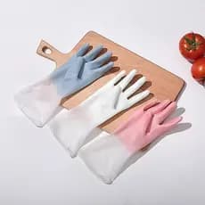 Luvas de lavar louça domésticas, cor dupla, combinando, limpeza de cozinha, lavar louça, roupas, borracha, à prova d'águ
