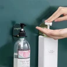 Cabide de Gel de banho sem perfuração, fixado na parede, sem costura, armazenamento de Shampoo, clipe de drenagem, prate