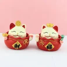 Bonito gato sorte resina boneca fortuna-colhendo caixa registradora decoração de mesa acessórios do carro presentes cria