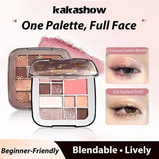 kakashow Smooth Glide Paleta Facial De 11 Cores À Prova D'água Sombra De Longa Duração Para Iniciantes Blush Contour Hig