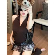 Retro fita com decote em V sem mangas colete superior moda terno cintura alta leopardo impressão saia terno de duas peça