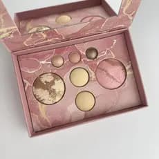 Paleta de sombras de sorvete de sete cores dourada paleta de maquiagem abrangente sombra contorno Blush uma paleta