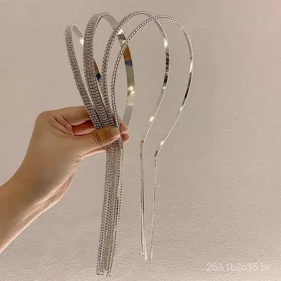 Acessório de cabelo no mesmo estilo de Reba e Yang Chaoyue, tiara com franjas para mulheres, tiara versão coreana, gramp