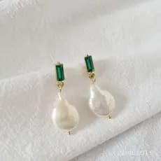 Brincos de pérola barroca irregular de água doce natural, vintage francês, de alta qualidade, estilo de nicho, brincos s