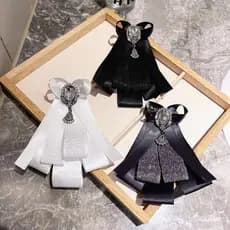 Gravata borboleta estilo coreano para mulheres, acessório de vestuário e camisa estilo ins, broche, alfinete de gola, ve