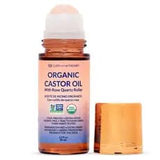 Rainha dos Tronos ®   Óleo de Rícino Dourado Orgânico em Roll-On com Quartzo Rosa |   100% Puro para Pele, Sobrancelhas